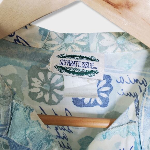Vintage Separate Issue Beach Tropical Patterned Button Down Shirt M - Picture 3 of 10